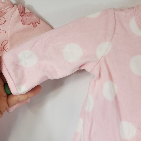 Carters 2 Pack Long Slv Footed Onesies Baby Girls Newborn Pajamas - Picture 10 of 16